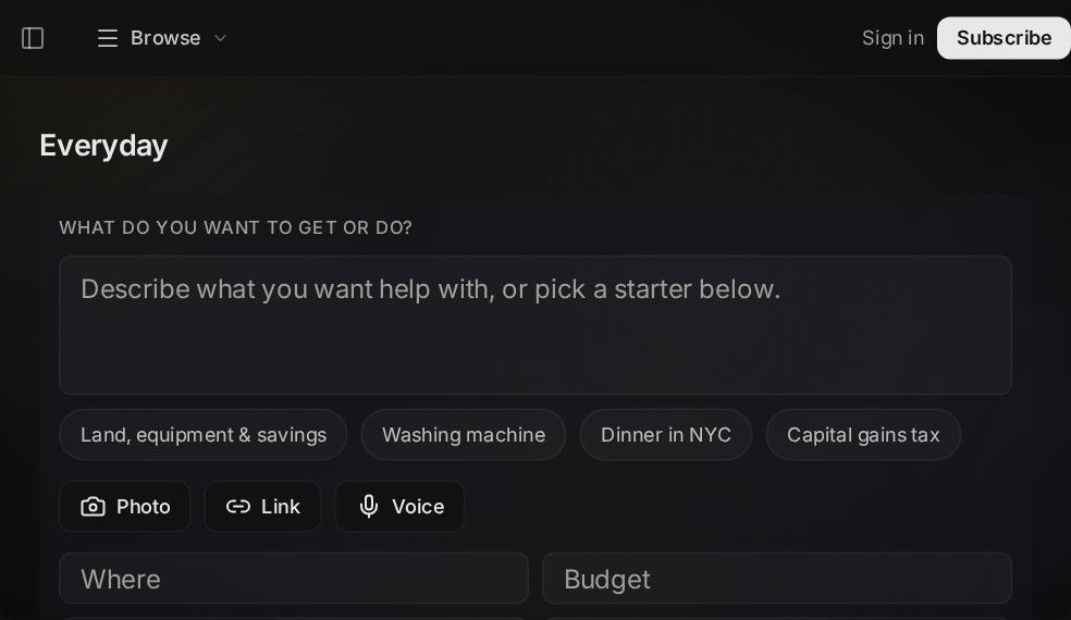 Everyday Decisions screen in Market Ontology