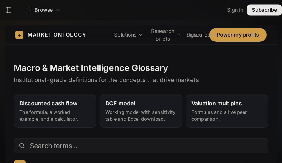 Difference-in-differences screen in Market Ontology