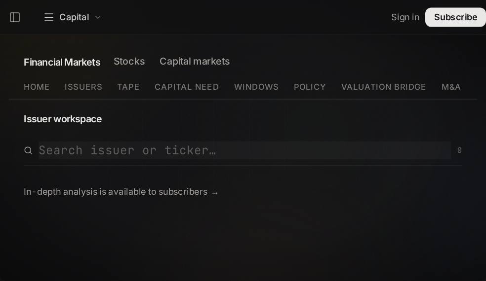Issuer Research screen in Market Ontology