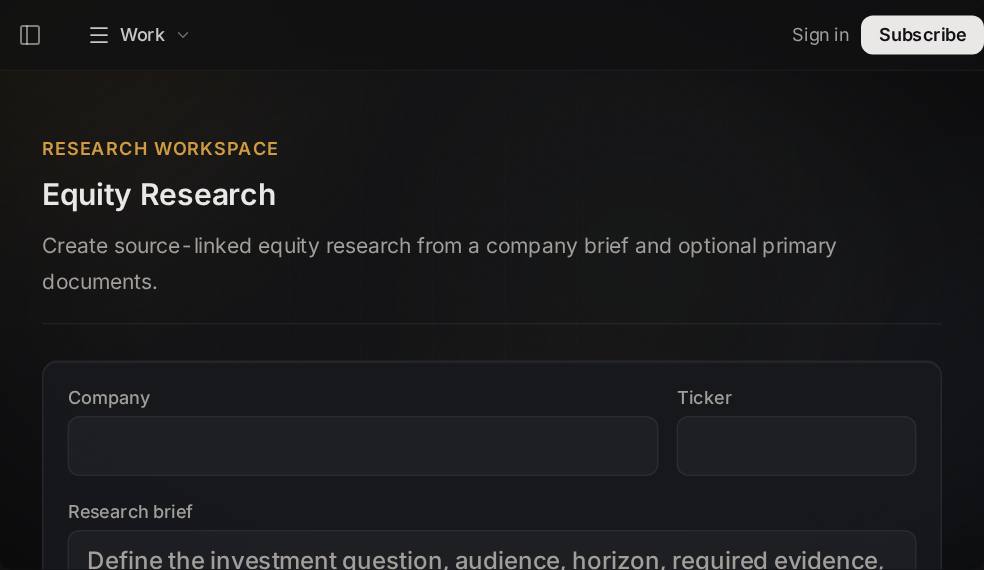 Thesis assignments screen in Market Ontology