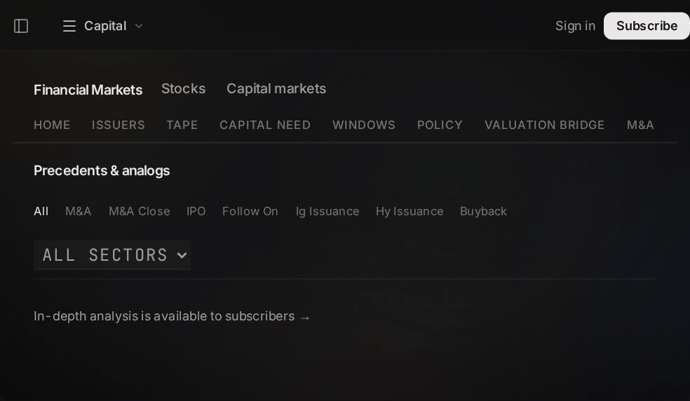 Transaction Precedents screen in Market Ontology