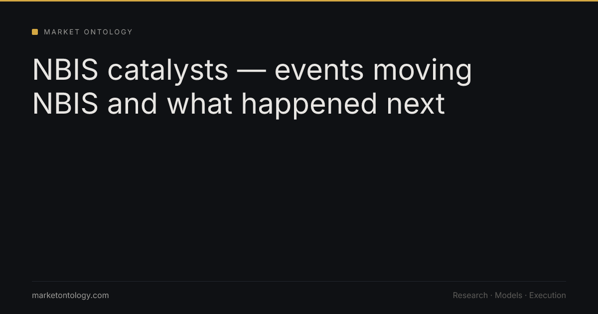 NBIS catalysts — events moving NBIS and what happened next